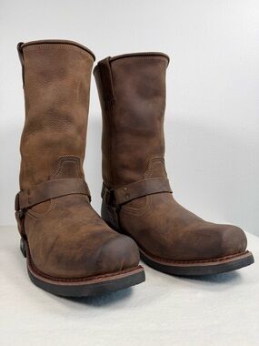 Xelement Men’s Leather Harness Boots Size 13 D Brown Motorcycle Style 1556